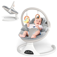 RIVIPLOU electric baby swing with remote for convenient soothing at home.