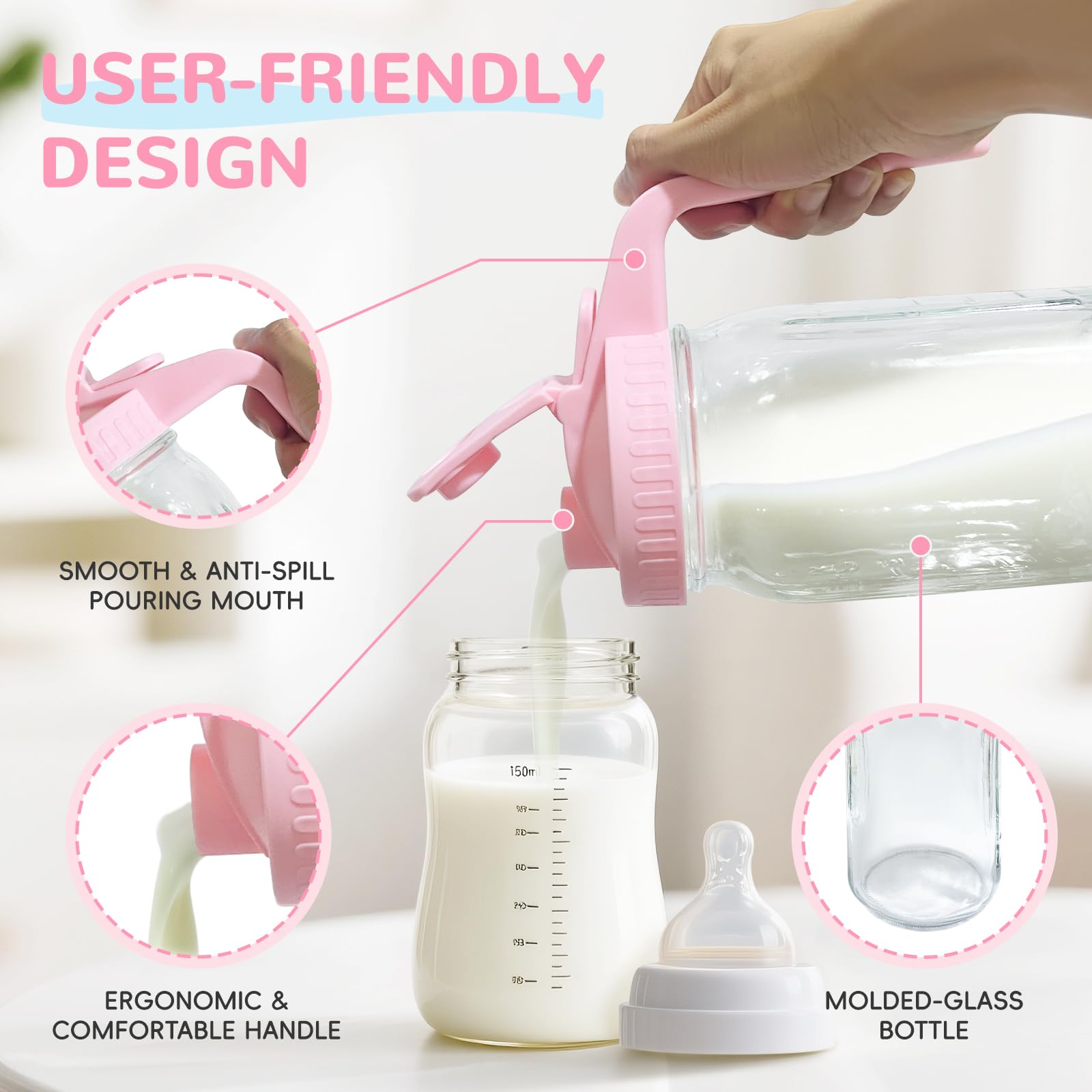 Riznpo flip-top lid with handle designed for mess-free pouring.