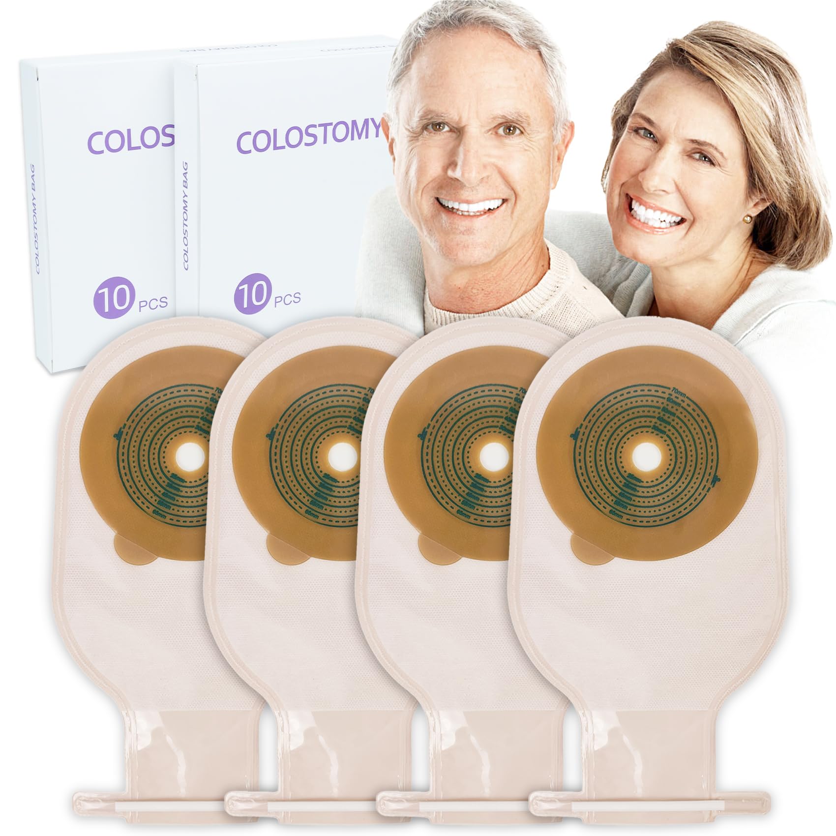 RLOVAL 20pcs colostomy bags pack closeup for discreet daily wear.