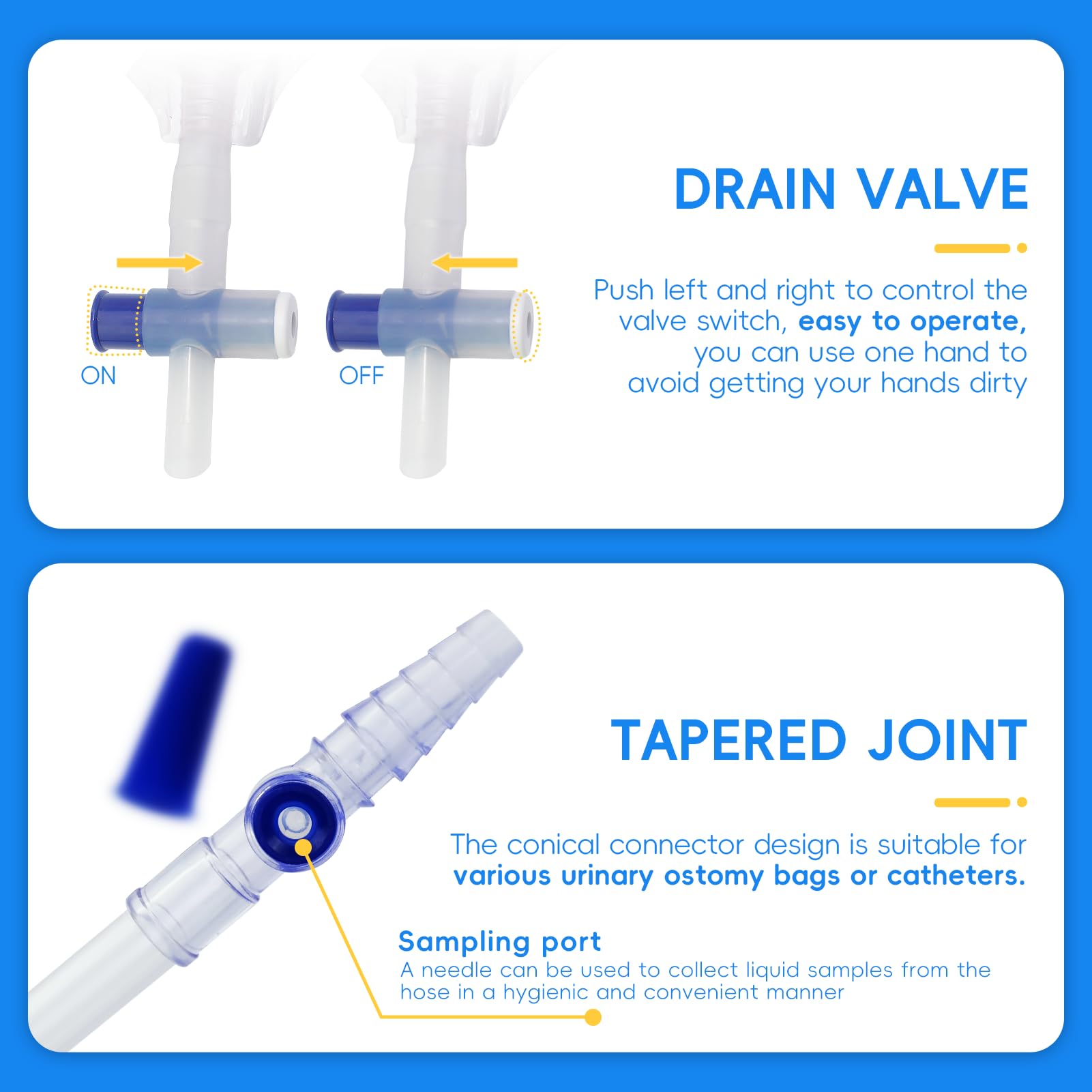 RLOVAL catheter bag 2000 ml capacity supports extended use.