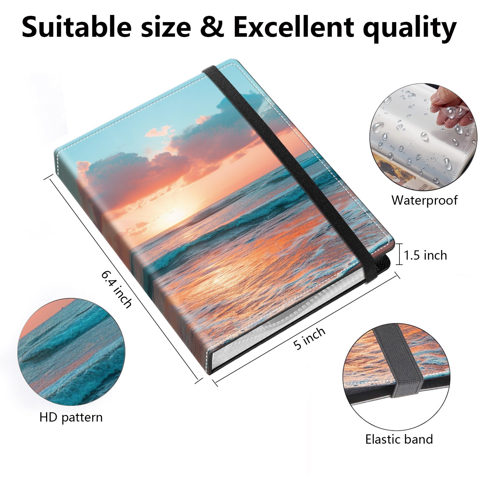 RMJKXQZG 4x6 pocket pages, crystal-clear pockets for easy photo viewing