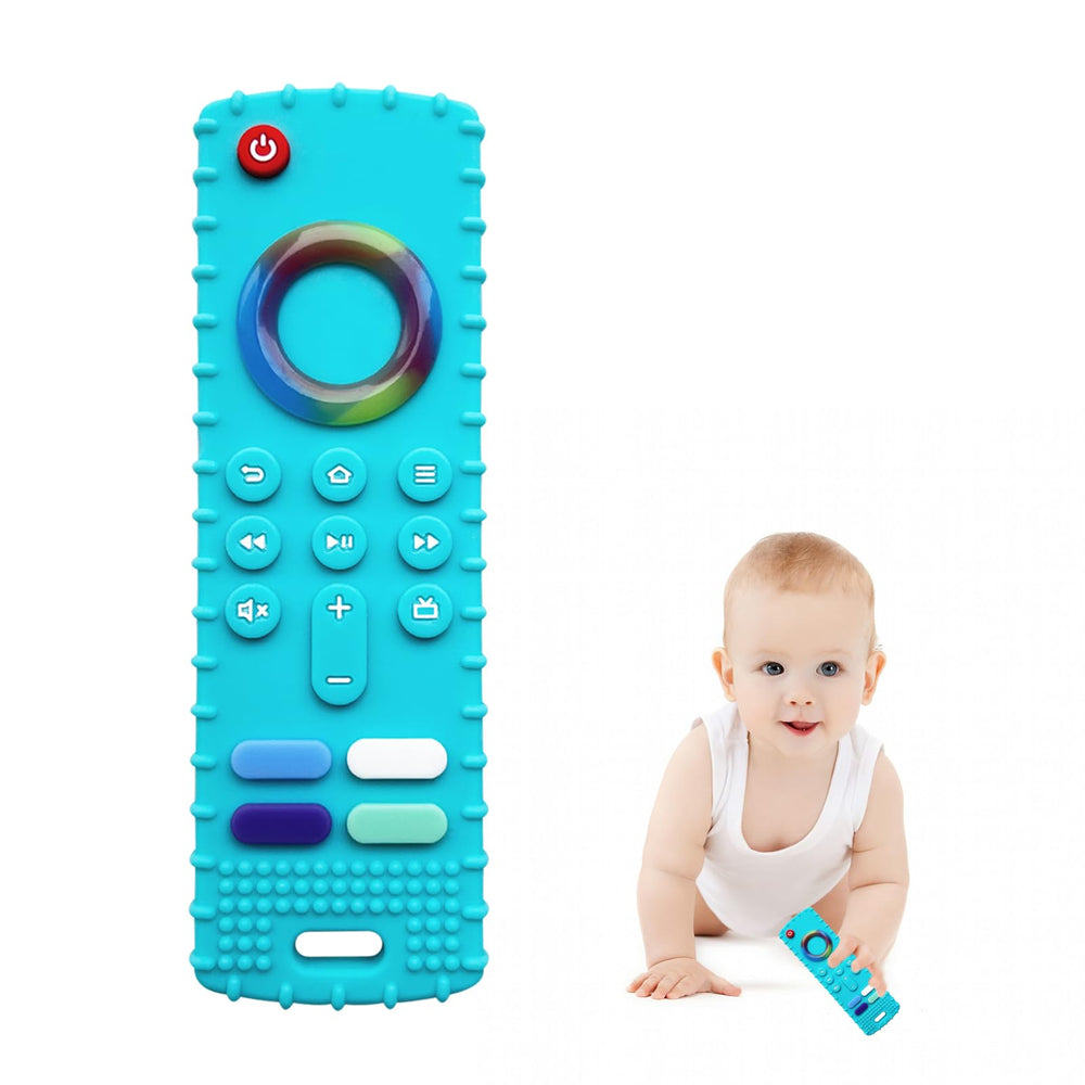 ROBBEAR Fire TV remote teether in soft silicone soothing little gums