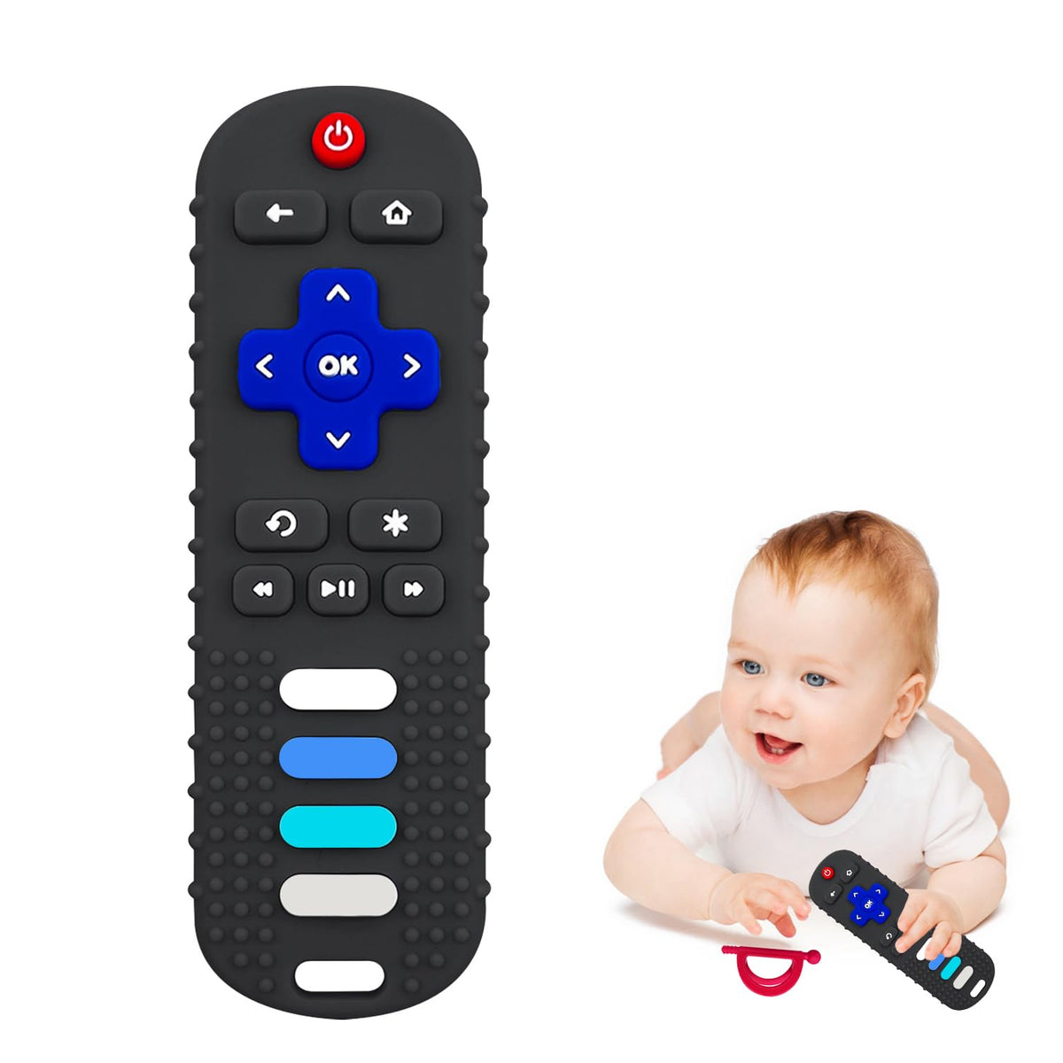 ROBBEAR remote teether for teething relief and easy grip during playtime.