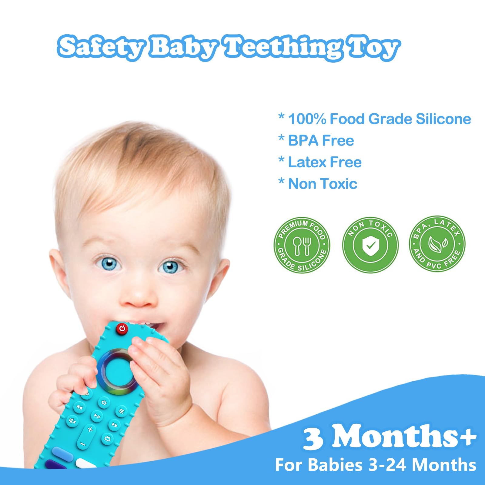 ROBBEAR teether textured silicone for easy grip during play