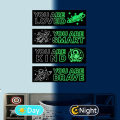 Robmoda glow-in-the-dark astronaut wall sticker adds soft illumination to a nursery