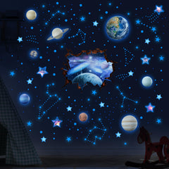 Robmoda earth planet decal adds a blue solar system focal point for early astronomy exploration.