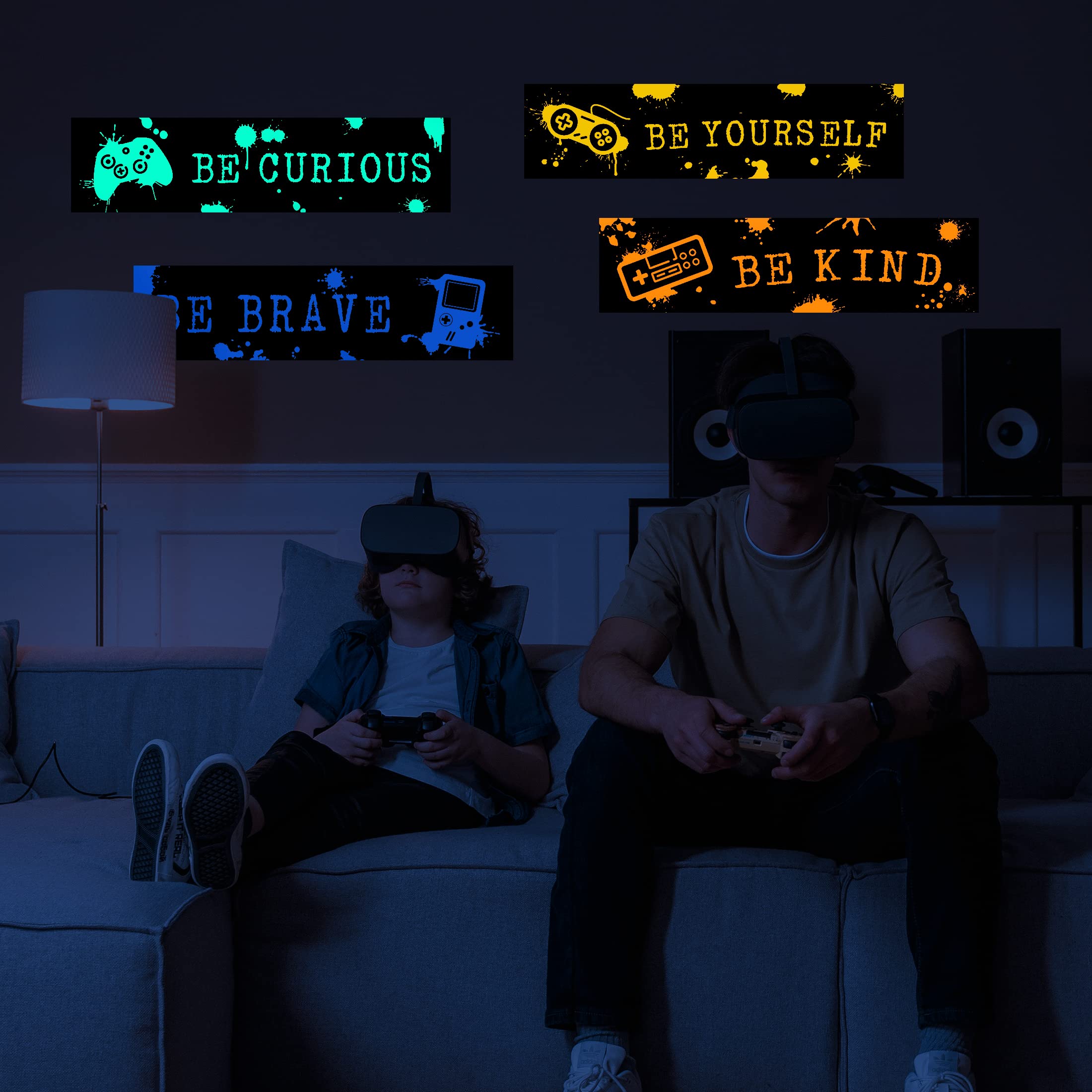 Robmoda gamer sticker inspirational wall decor highlights motivational quotes for play rooms.