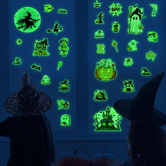 Robmoda glow-in-the-dark Halloween ghost wall sticker enhances playroom ambience with magical glow.