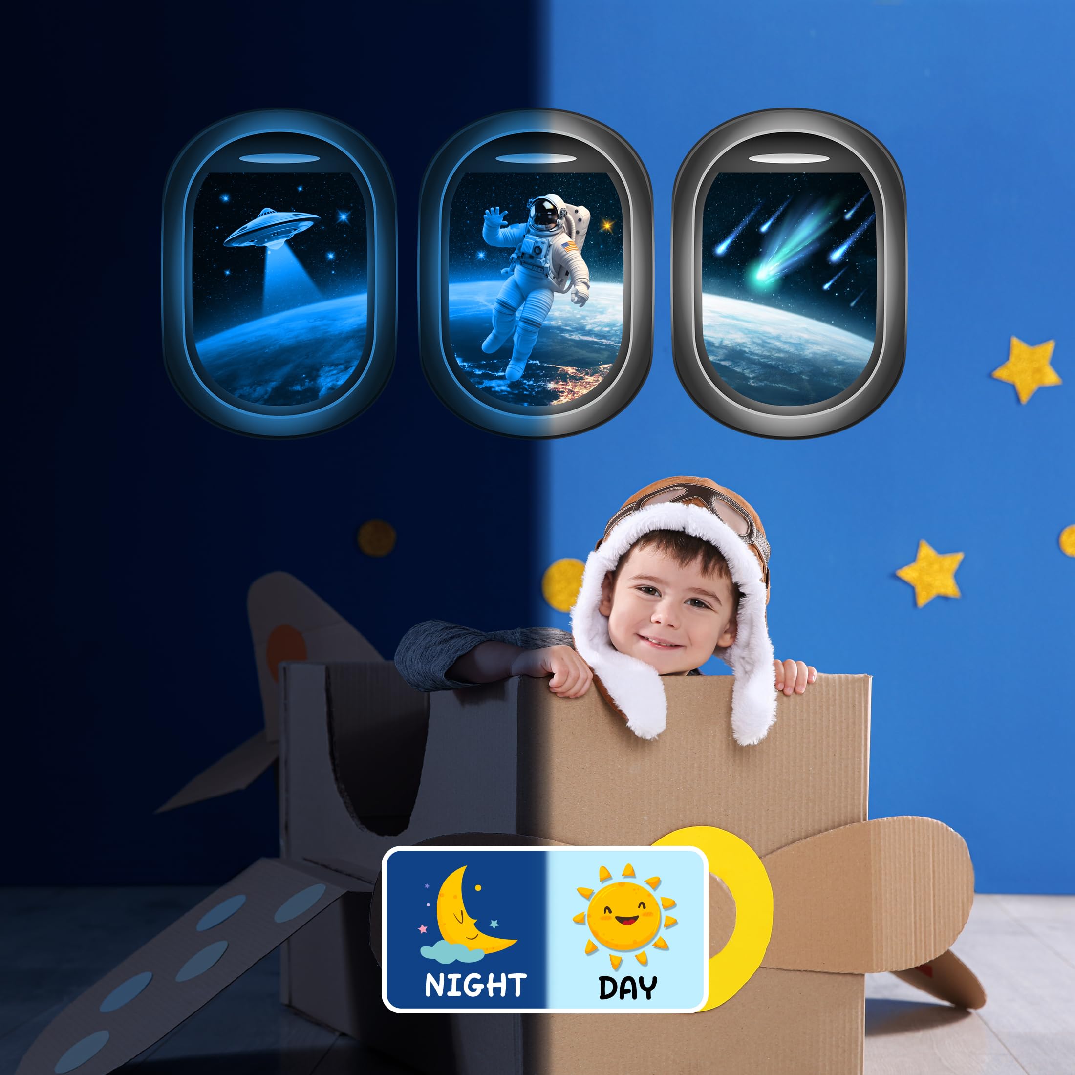 Robmoda Glow in the Dark Space Decals Meteors scene adds dynamic night sky accents.