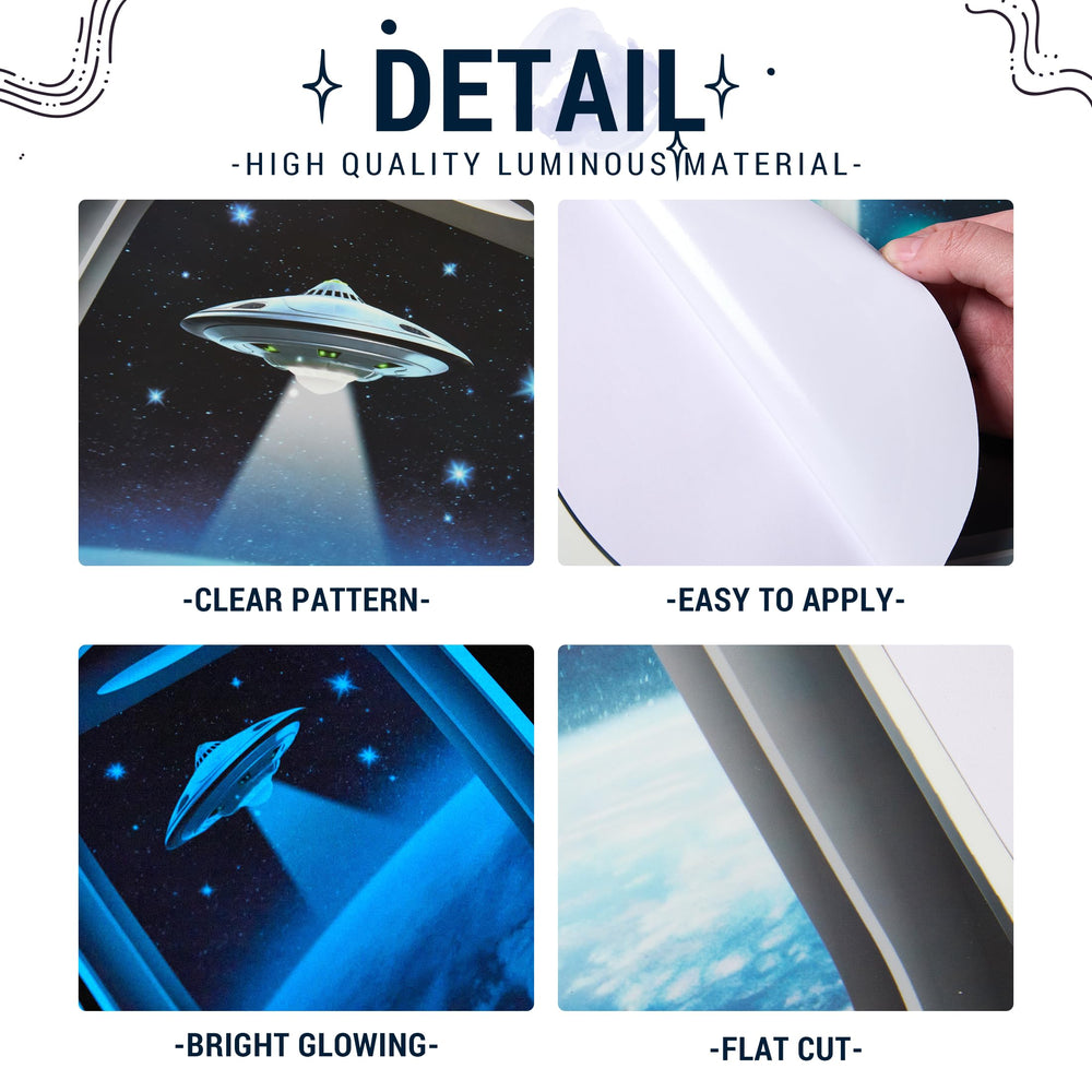 Robmoda Night Glow Feature - Light exposure yields a soft starry display.