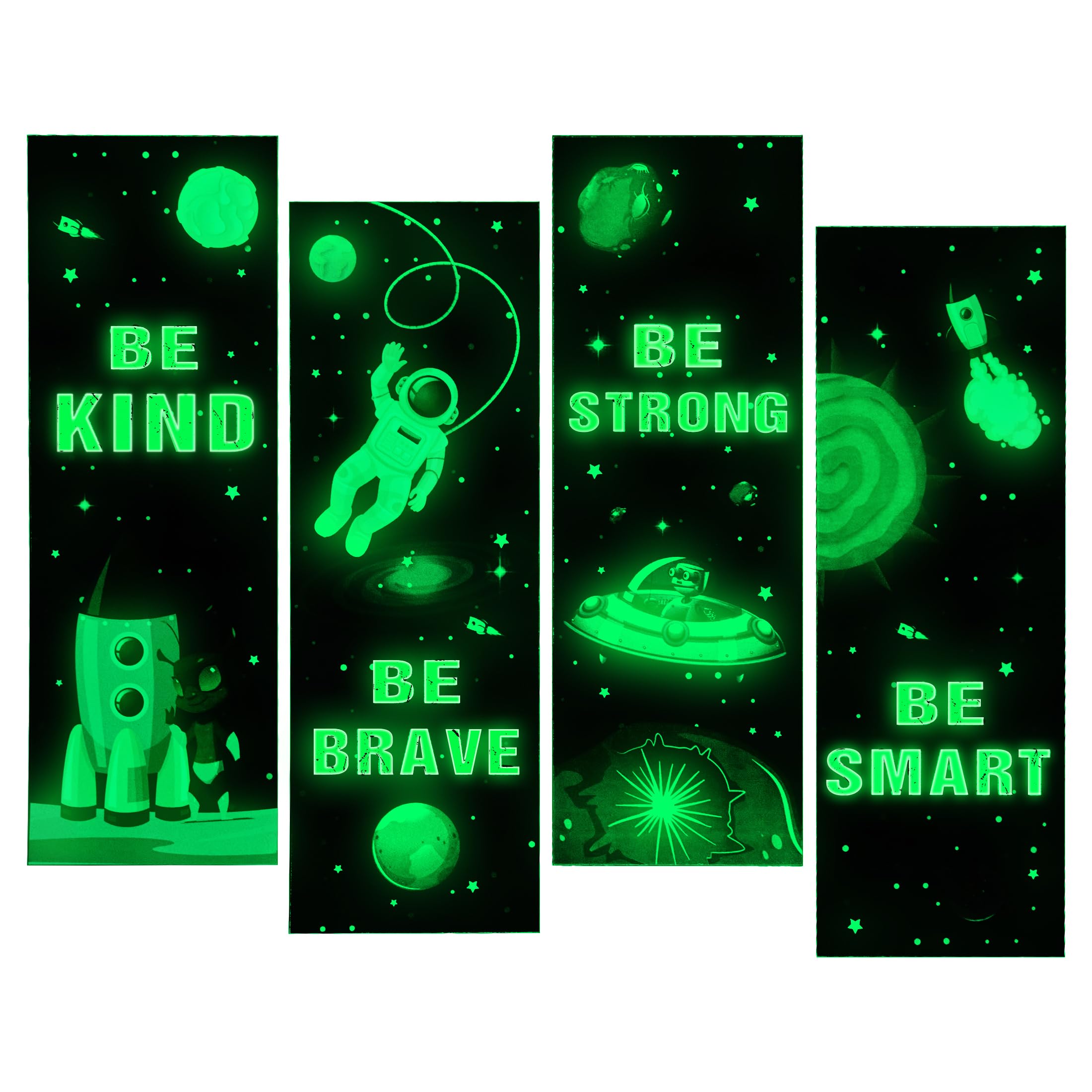 Robmoda glow stars wall decal for boys' room that shines softly at night.
