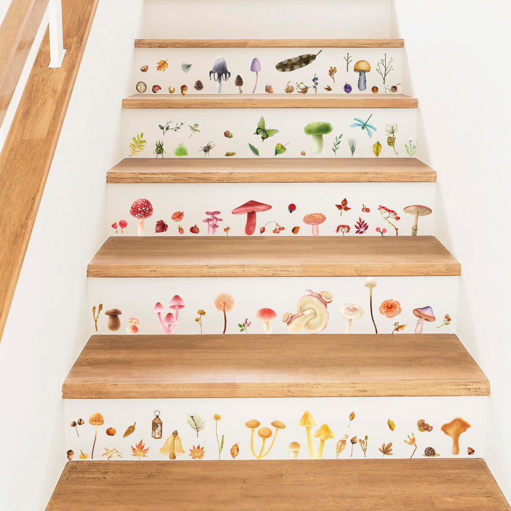 Robmoda glow-in-the-dark mushroom decals are removable and suitable for bathrooms
