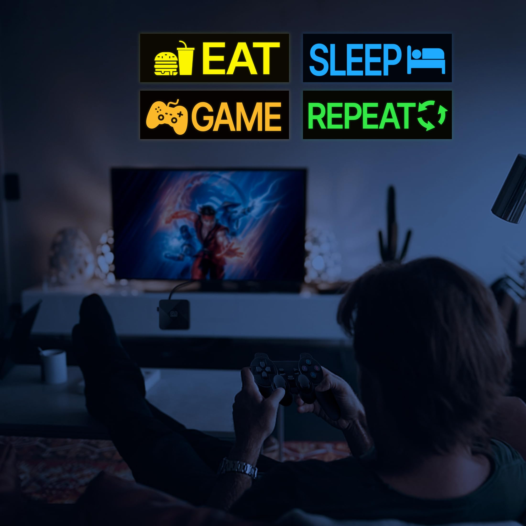 Robmoda neon game wall sticker Sleep glows softly for cozy kid corners.