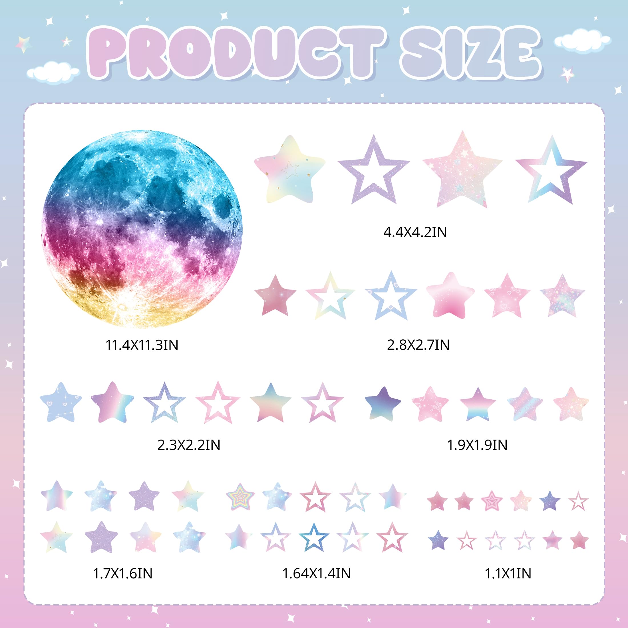 Robmoda glow-in-the-dark stars and moon create dreamy bedtime scenes.