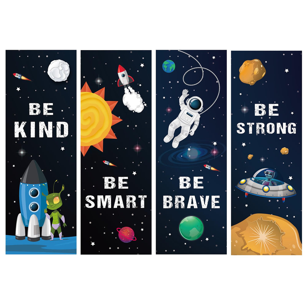 Robmoda planet space wall decal creates a playful, motivating space-themed backdrop.
