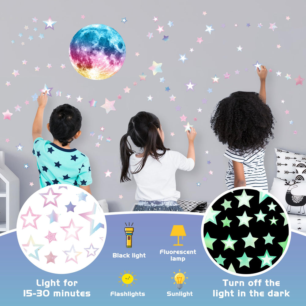 Robmoda room decor stars moon for ceilings, walls, and play areas.