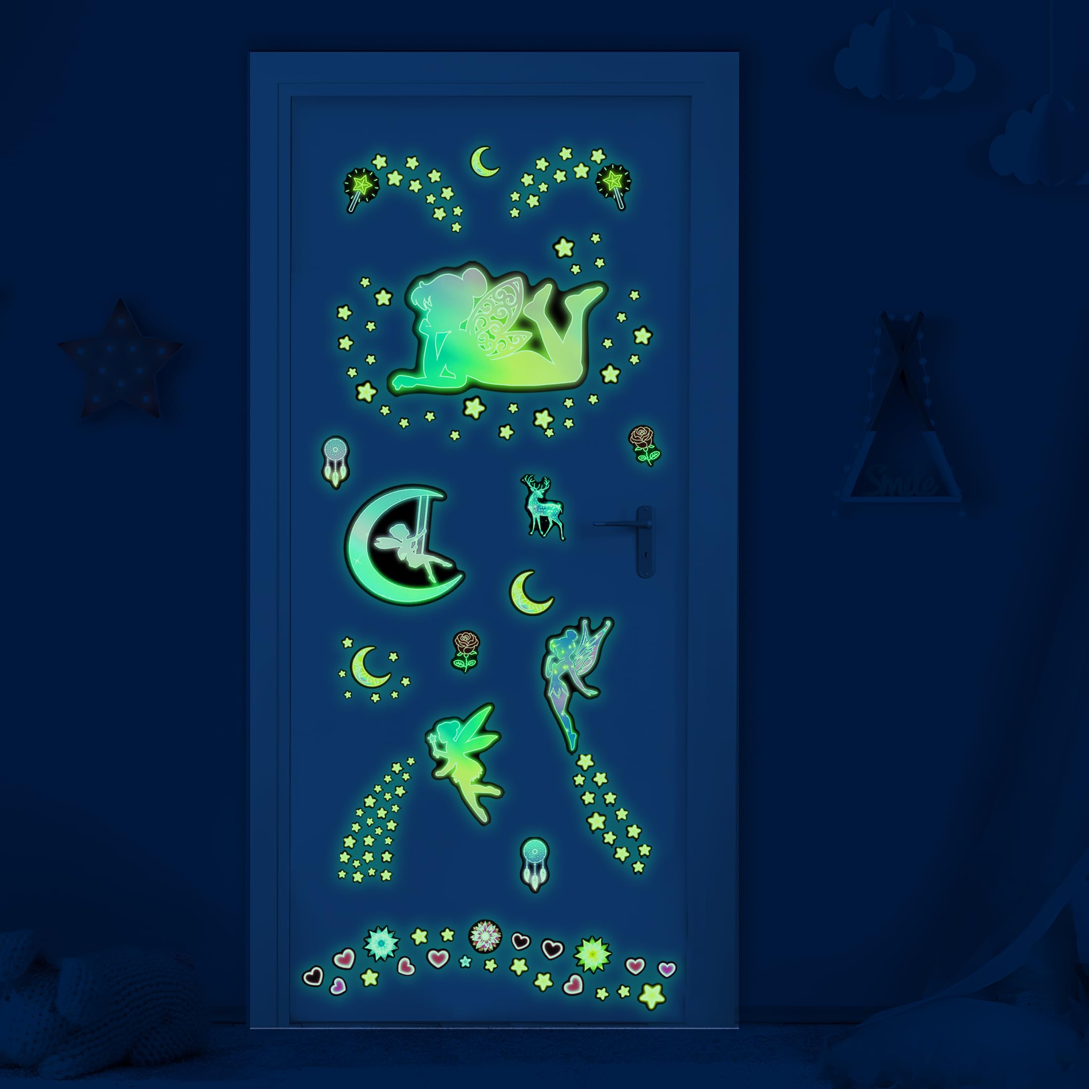Robmoda stars wall stickers glow after light exposure