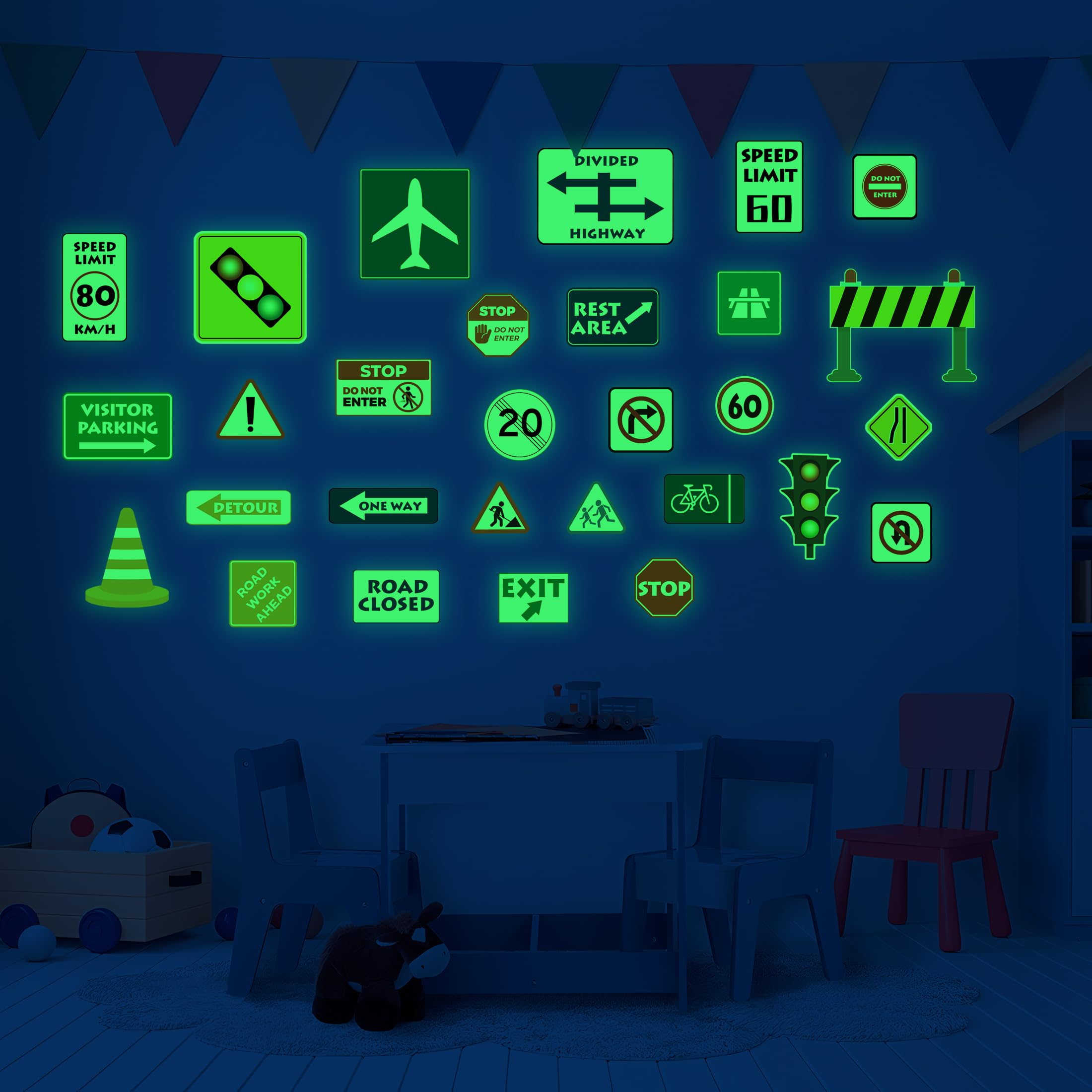 Robmoda stop-sign sticker helps kids recognize traffic cues during play.