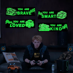 Robmoda truck wall decals with positive messages brighten bedrooms during bedtime