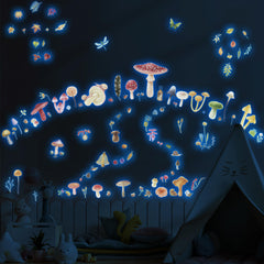 Robmoda watercolor mushroom stickers brighten a nursery with a gentle blue theme