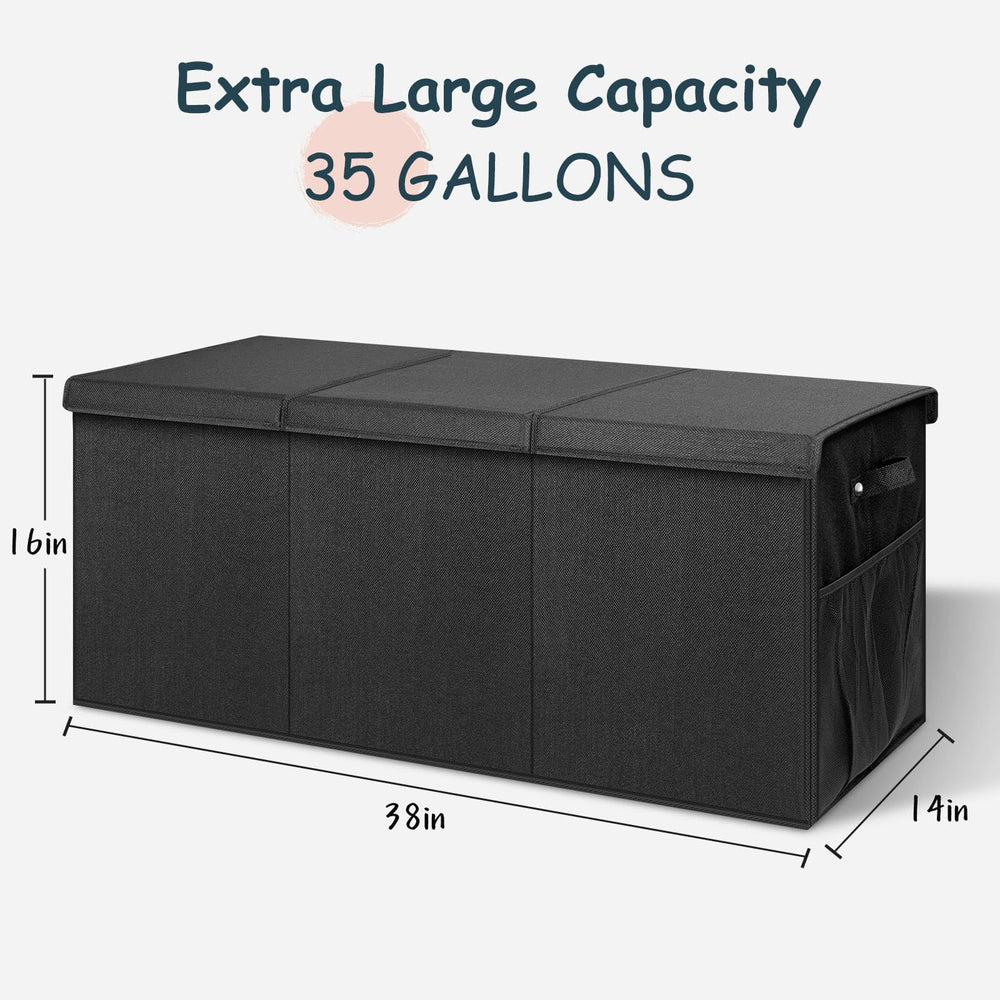 Rocamdo collapsible storage bin demonstrates space-saving design for play spaces.