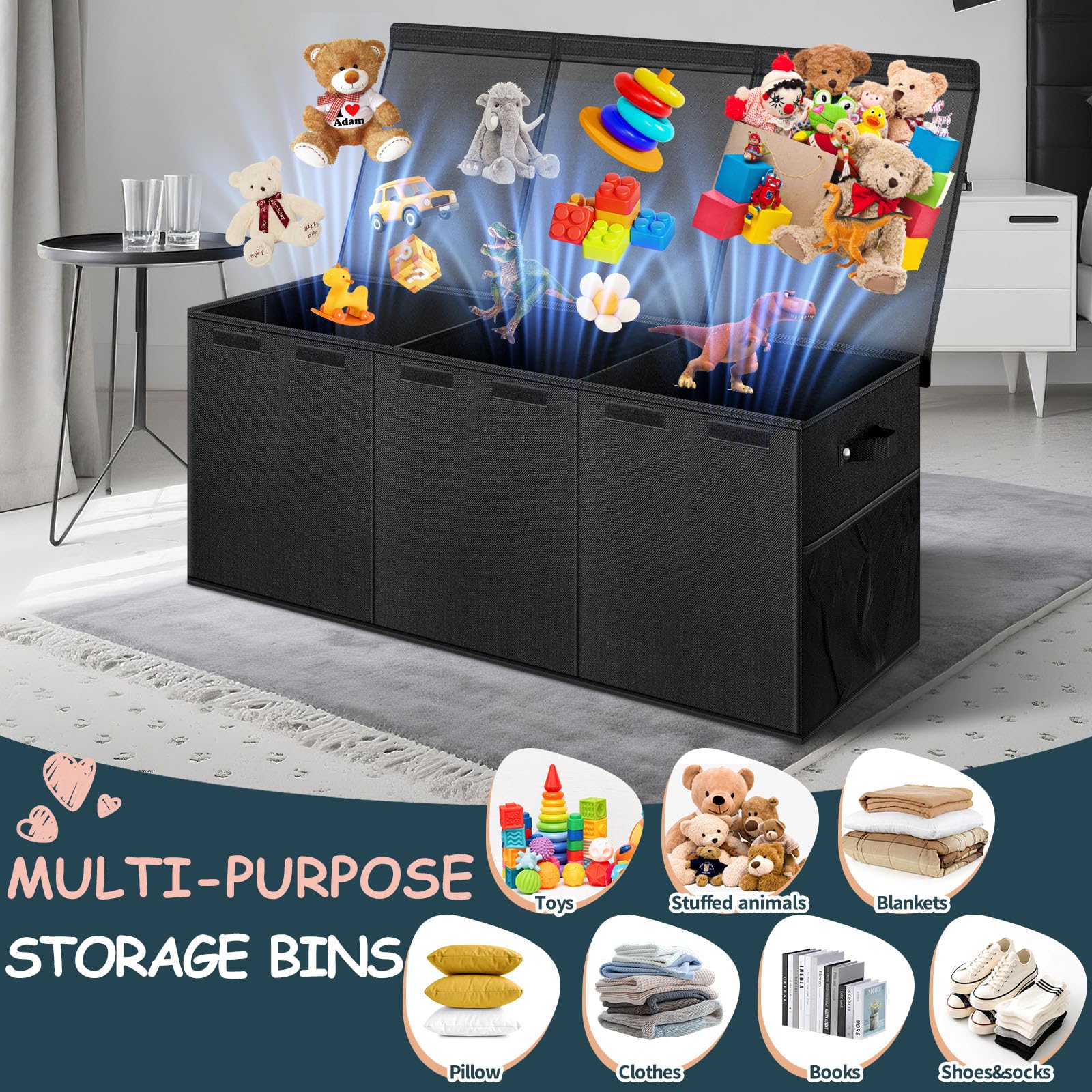 Rocamdo durable linen storage bin blends style with sturdy support.