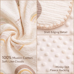 ROCCED blanket 40x40 inch size for versatile wrap and use.