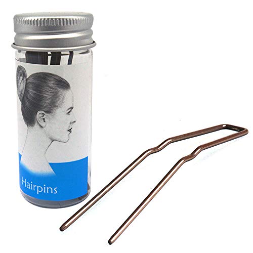 ROCST hairpins bun-2inch brown close-up showing secure updo support.