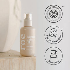 Roe Wellness Baby Oil unscented massage-session showing gentle skin soothing for baby.