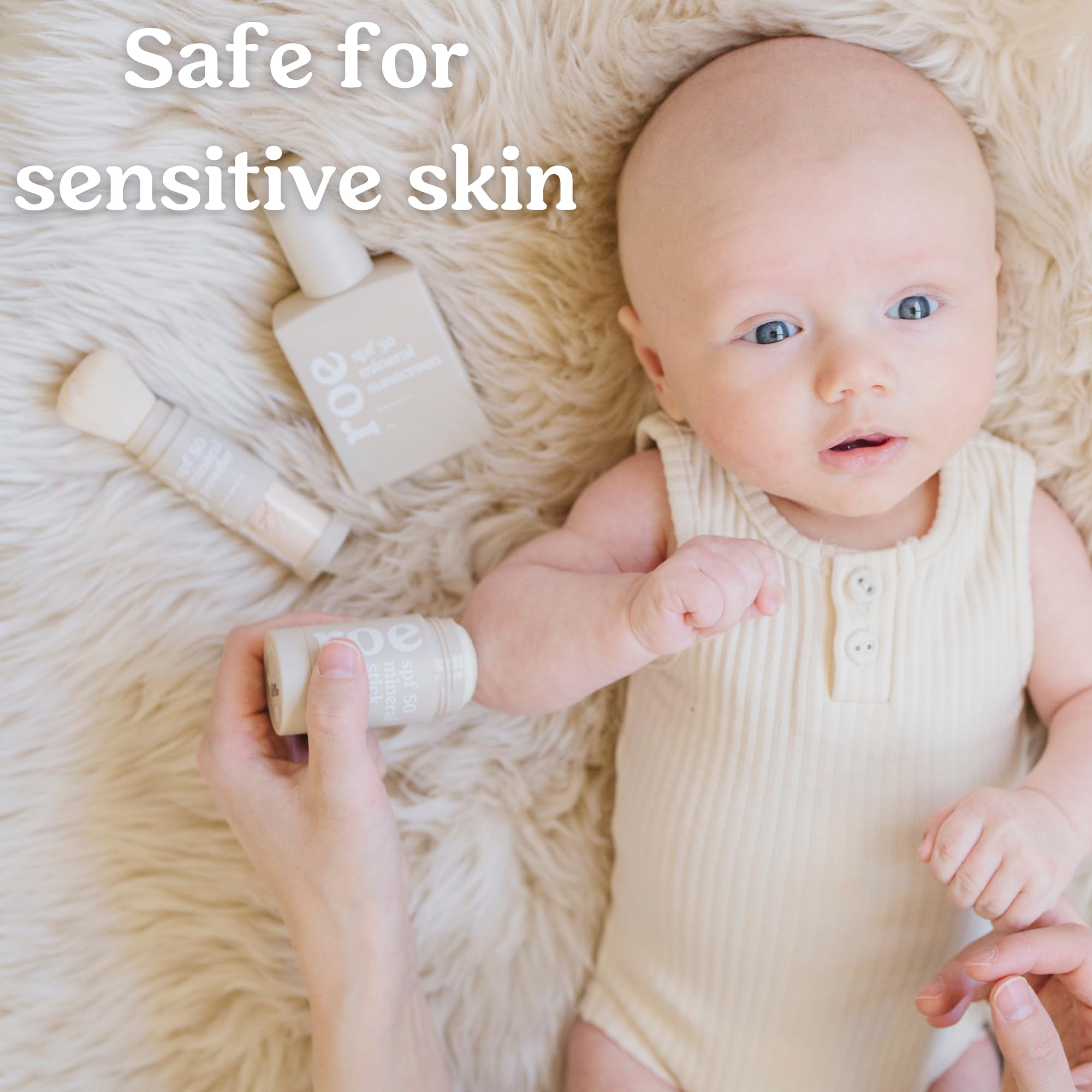 Roe Wellness sunscreen stick fits in a bag for travel-ready protection.