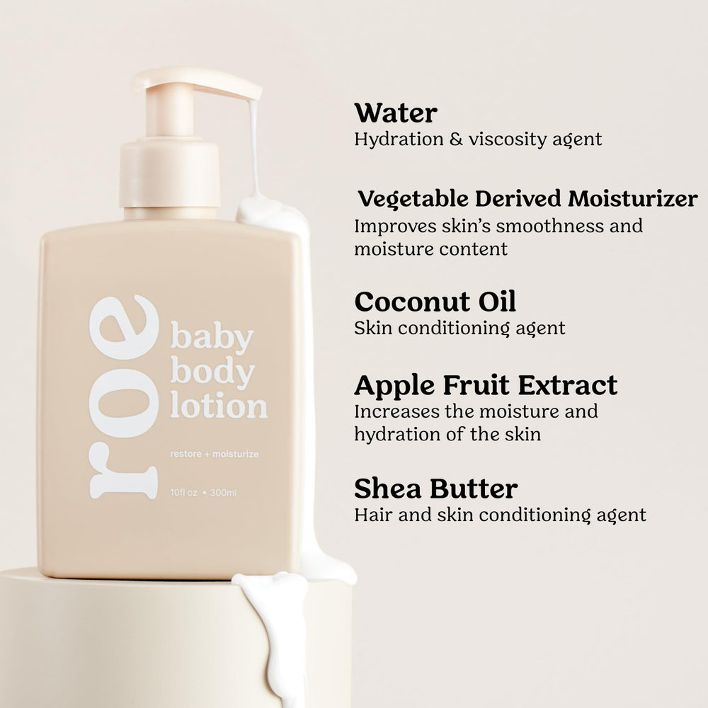 Roe Wellness gluten-free and nut-free labeling for safe baby skincare