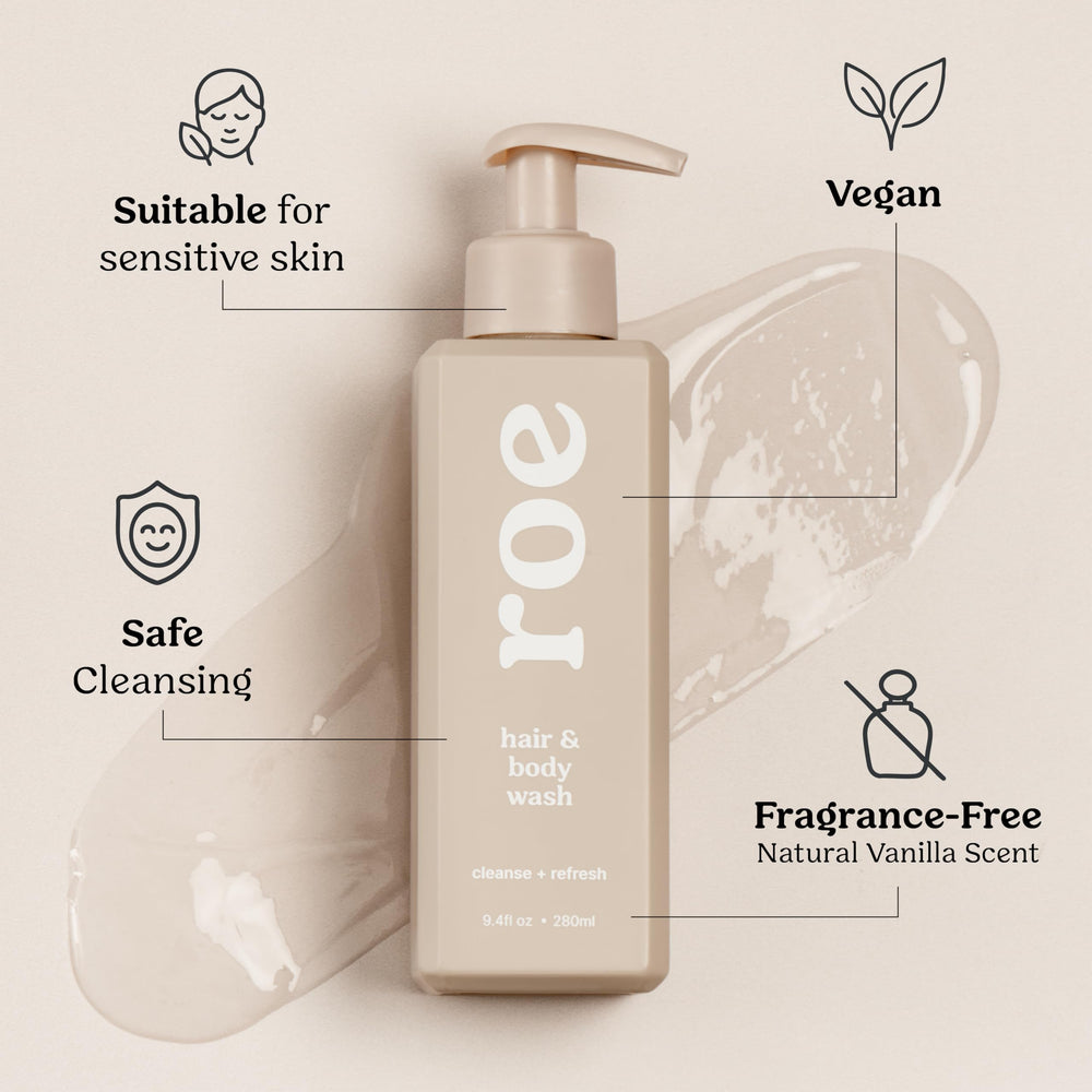 Roe Wellness child-friendly bath time scene featuring product