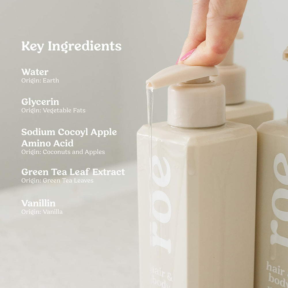 Roe Wellness safe ingredients close-up showing lack of harsh chemicals