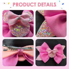Roffiy rose red mouse ears clip enhances costumes and back-to-school looks.