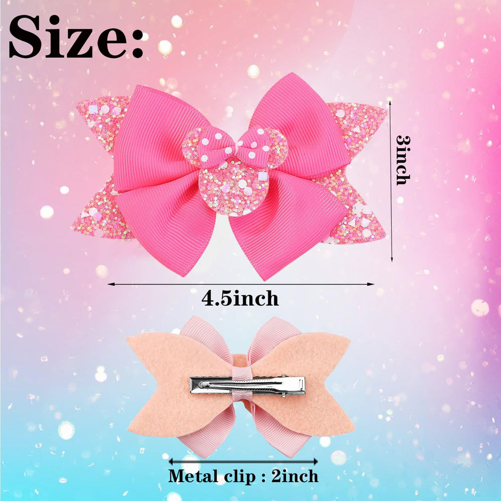 Roffiy mouse ears bow clip set offers versatile style for outfits.