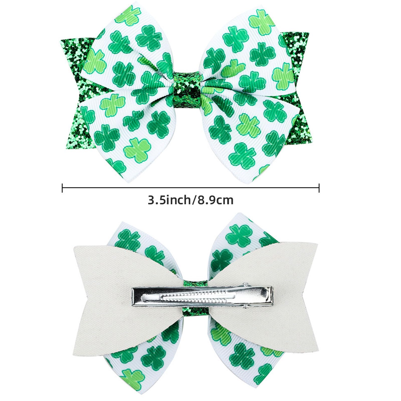 Roffiy lucky bow barrette pair demonstrates versatile styling for adults and kids.