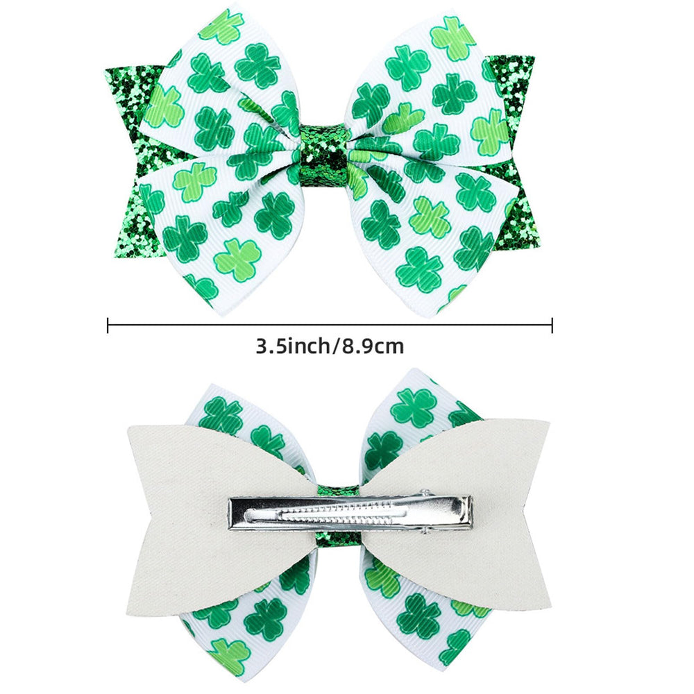 Roffiy lucky bow barrette pair demonstrates versatile styling for adults and kids.