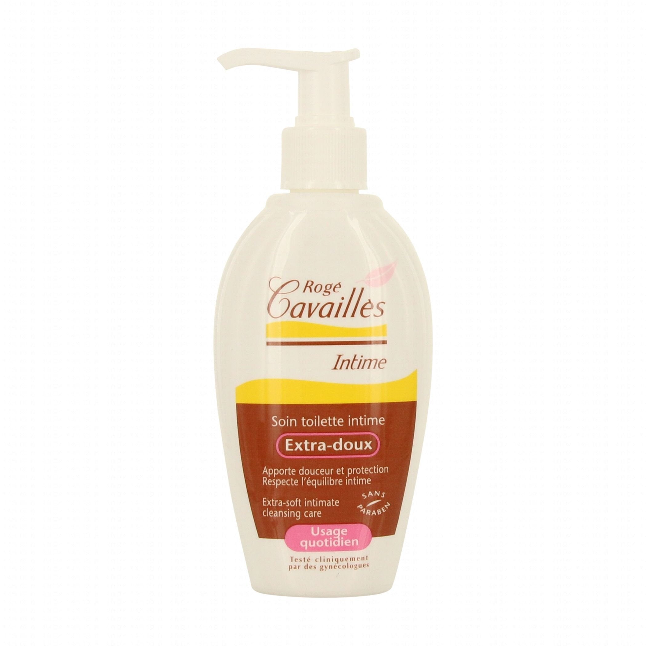 Roge Cavaillès Extra-Mild bottle on a bathroom shelf, providing gentle daily freshness.