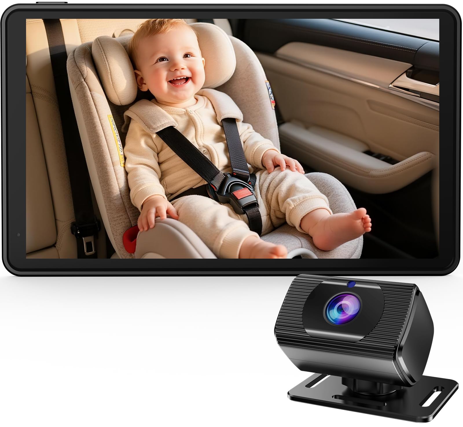 Rohent baby camera with 7.2-inch monitor provides clear rear viewing day and night