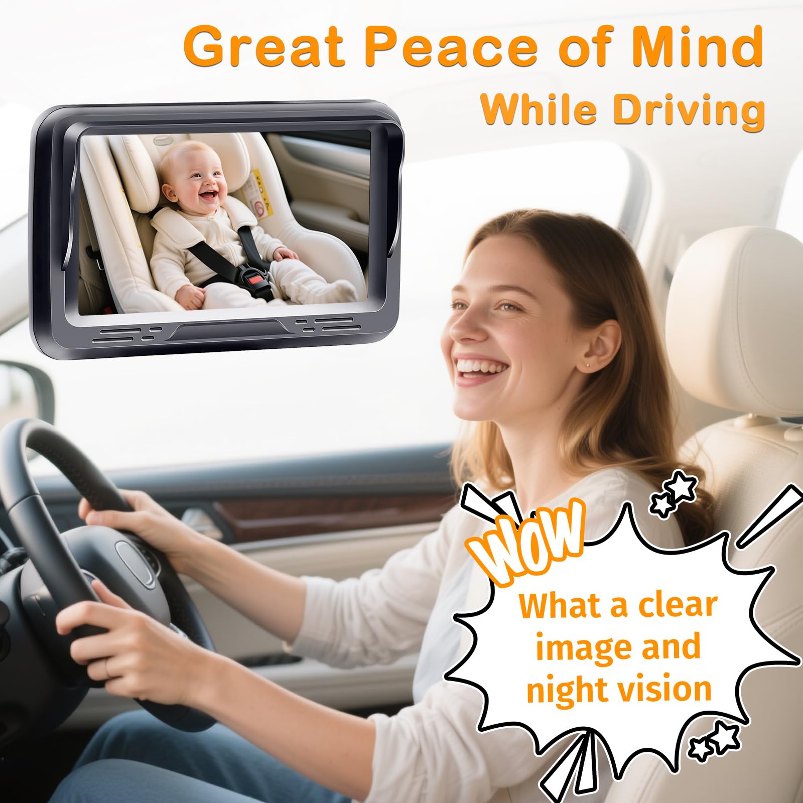 Rohent night vision display for easy baby monitoring in low light conditions.
