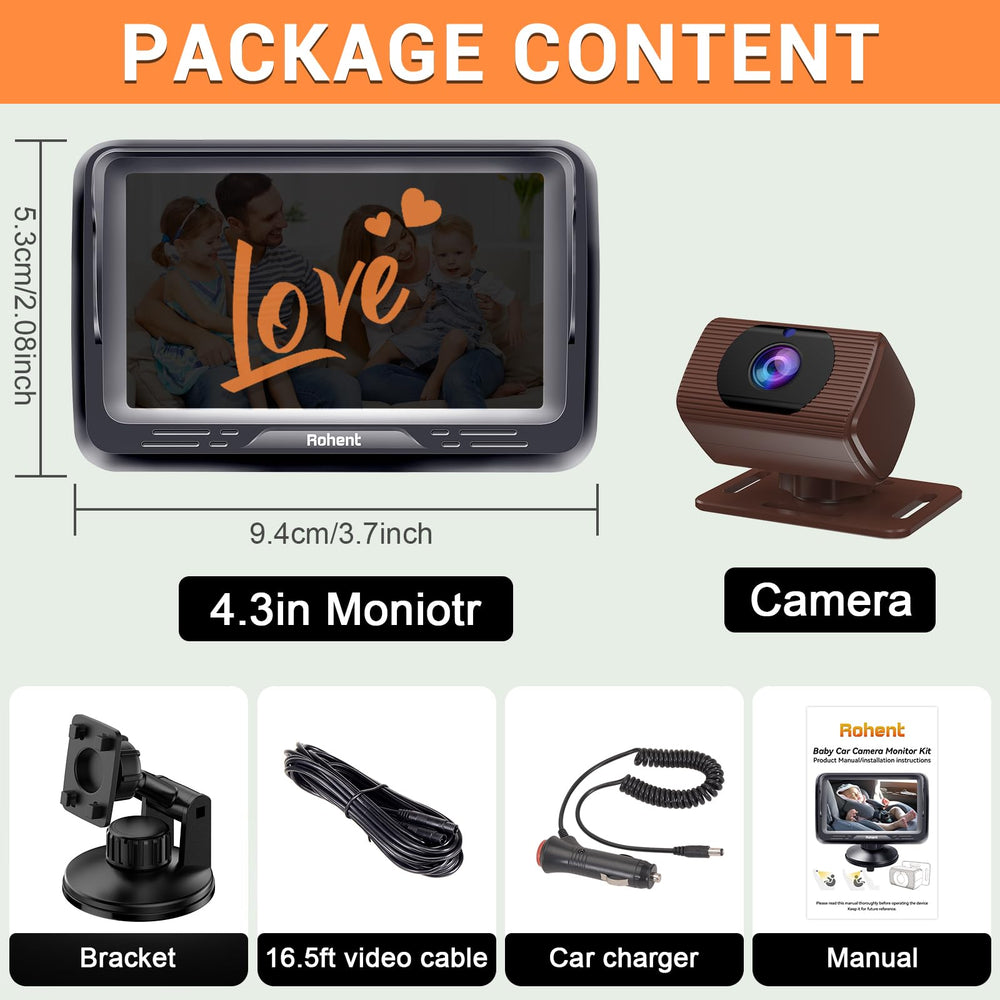 Rohent camera works with most vehicle types for family use.