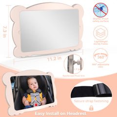 Rohent universal-fit mirror attaches to most headrests for secure use in many cars.