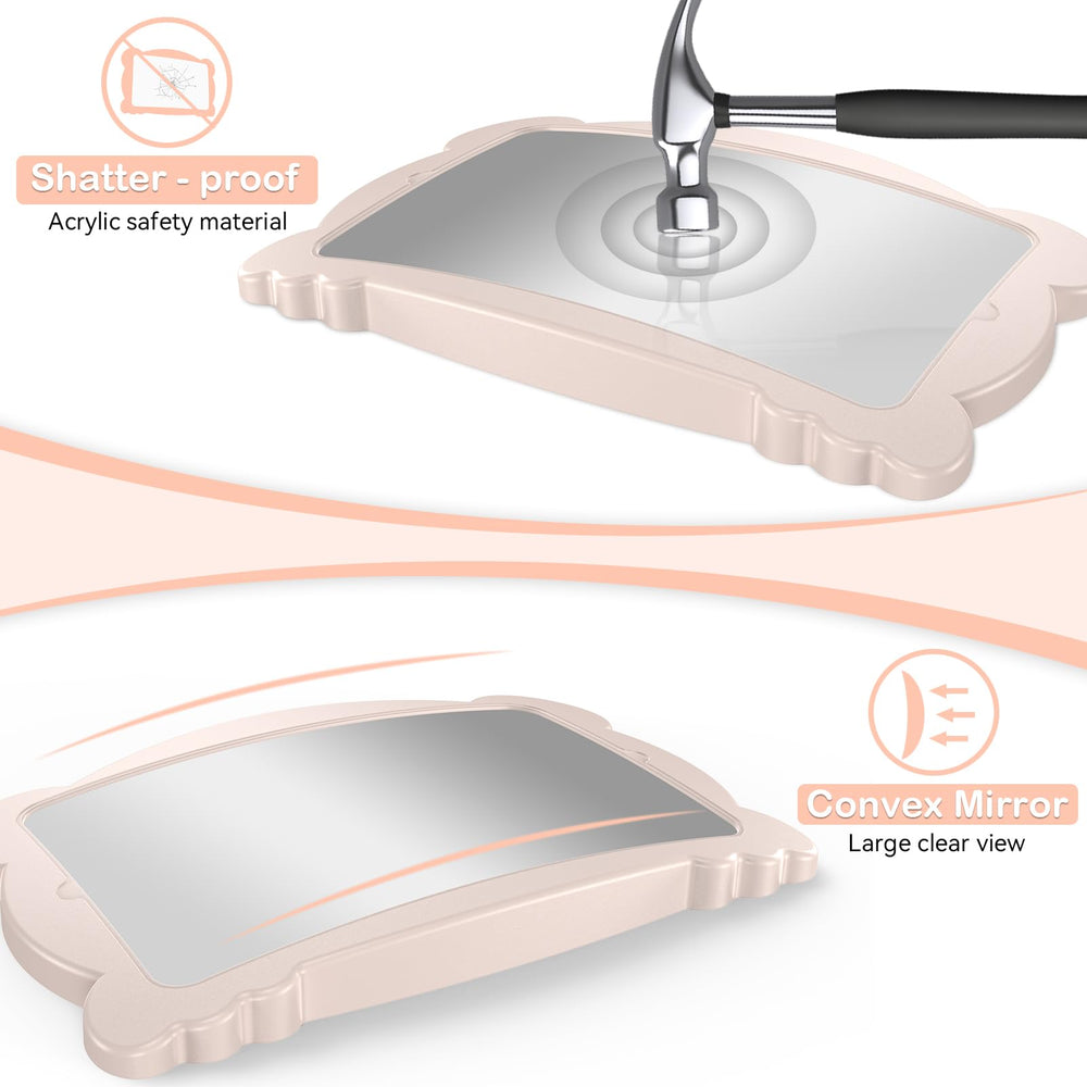 Rohent convex wide-view mirror delivers a clear, distortion-free look at your baby.