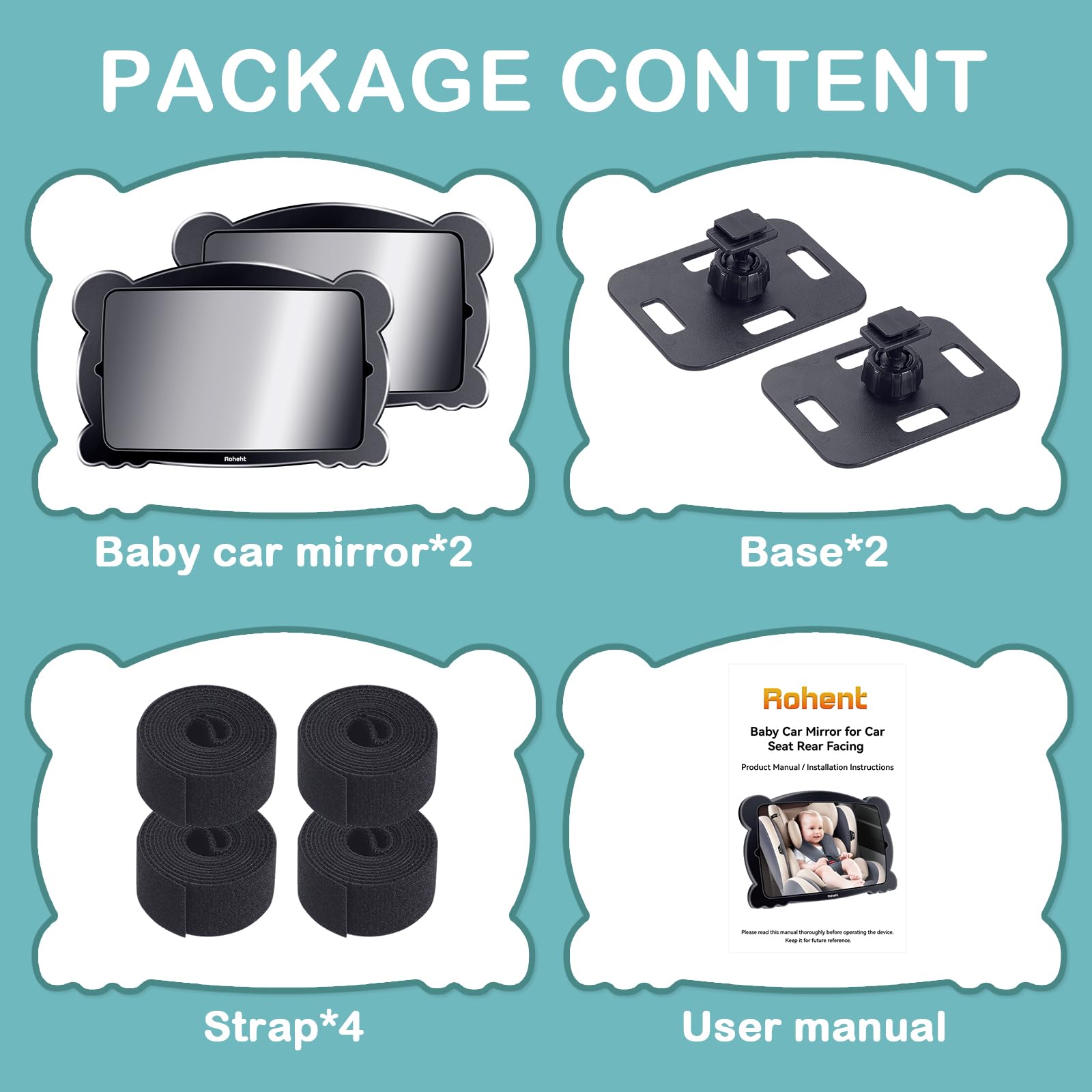 Rohent large mirror improves visibility and reduces blind spots for busy families.