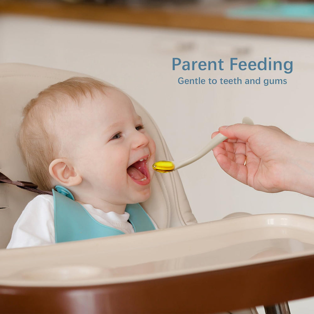 ROHISOM bendable-handle silicone spoon for easier self-feeding