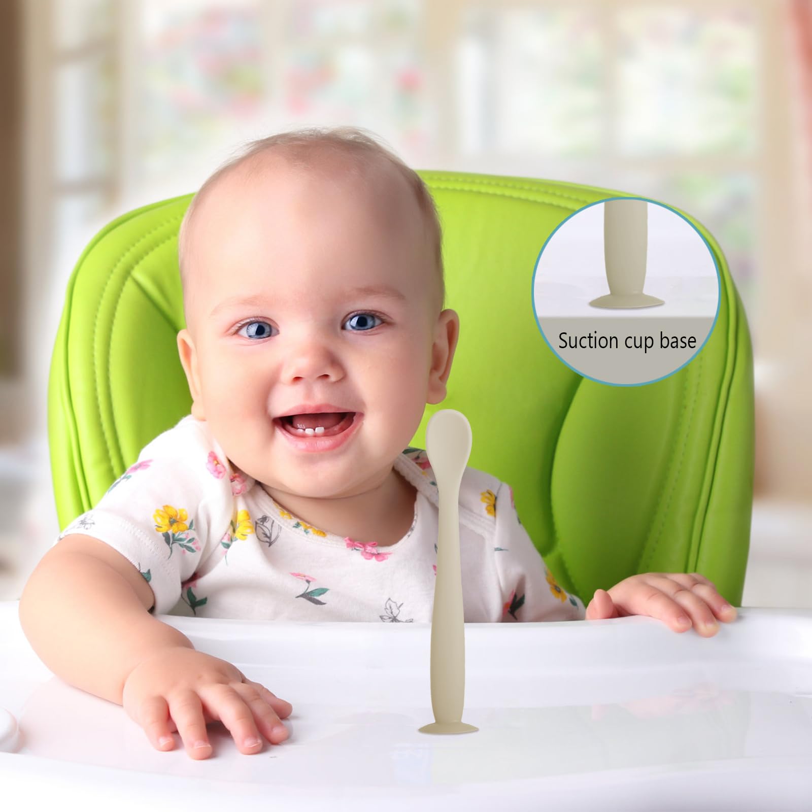 ROHISOM spoons feature textured head to stimulate gums safely