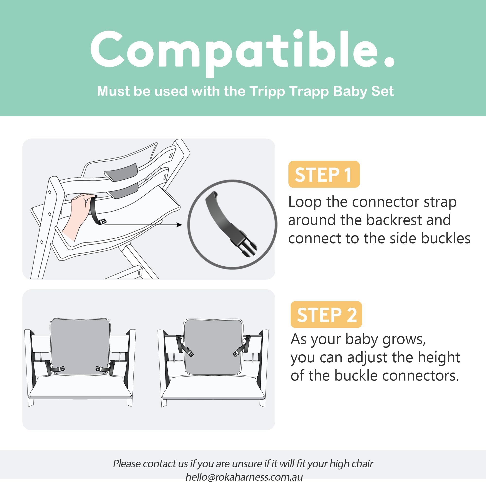 Roka Harness durable construction offers long-term use for busy families.