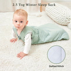 Roksuma 100% cotton sleep sack highlighting breathable, soft fabric.