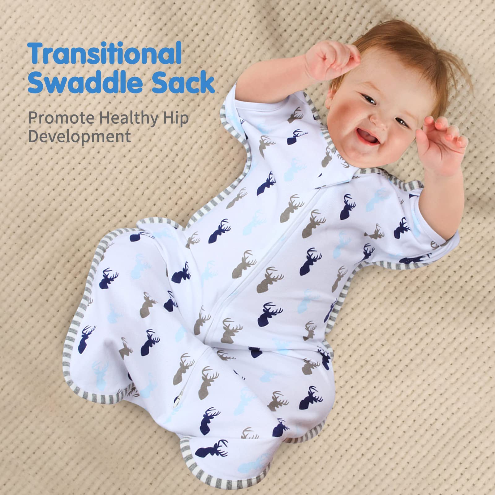 Roksuma 100% cotton fabric provides soft, breathable comfort for baby skin