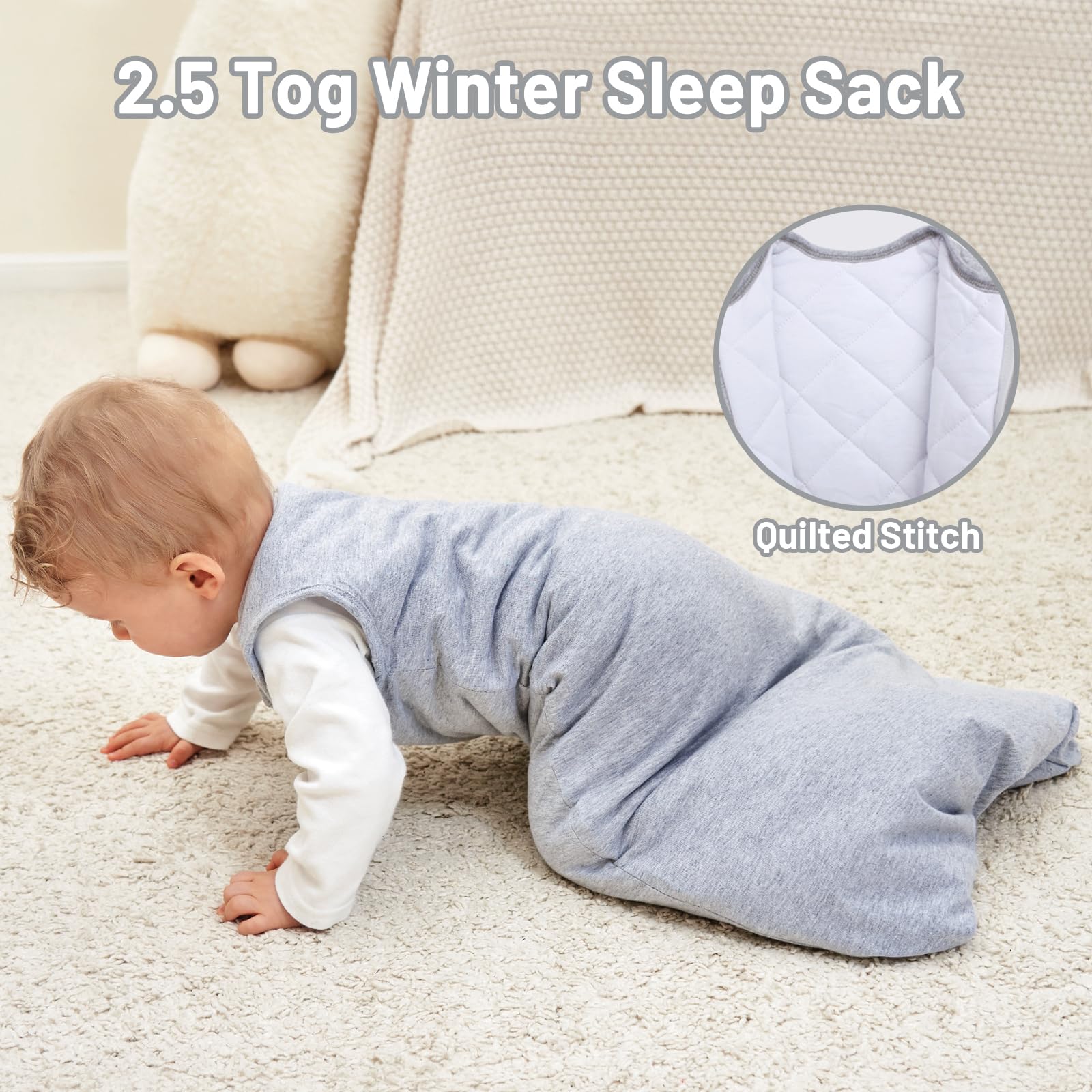 Roksuma sleep sack with cartoon pattern adds playful style for babies.